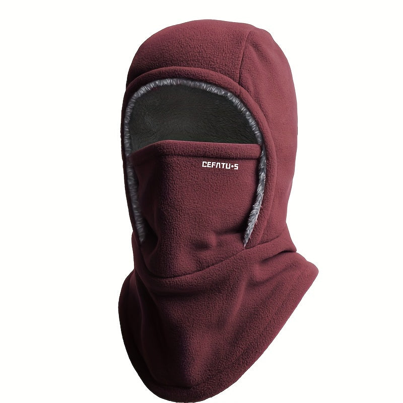 DEFATU·S 1pc Winter Warm One-Piece Hood, Scarf Face Mask Ear Protection, Thick Material, Style Fit Face, Windproof, Suitable for Winter Cycling, Running, Skiing, Fishing, Outdoor Sports And Work, Suitable for Men And Women, Without Battery