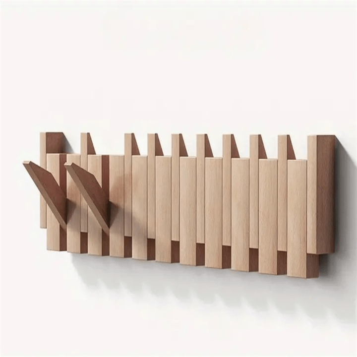 SONATAHOOK – Handcrafted Piano-Style Wall Coat Rack with Folding Hooks