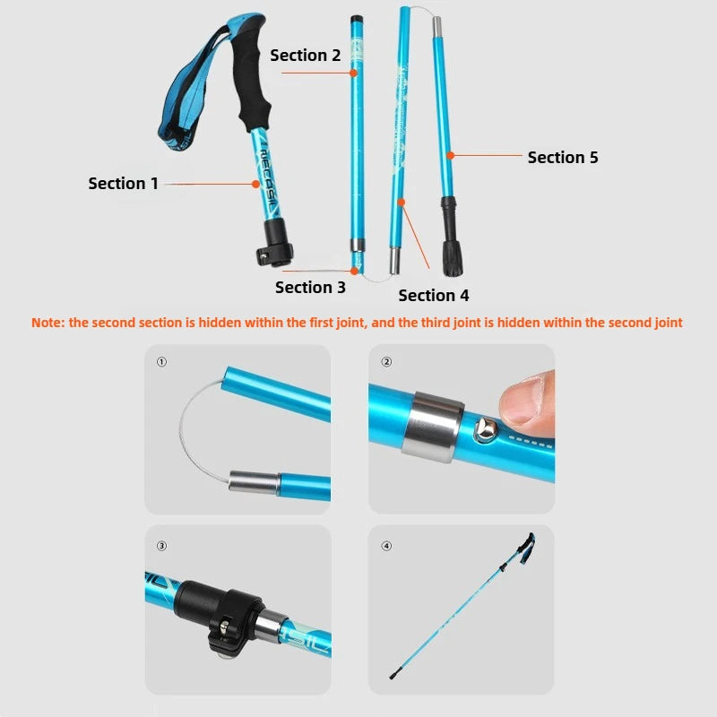 PEAKTREK – Ultralight Folding Trekking Poles for Hike and Hiking Adventures