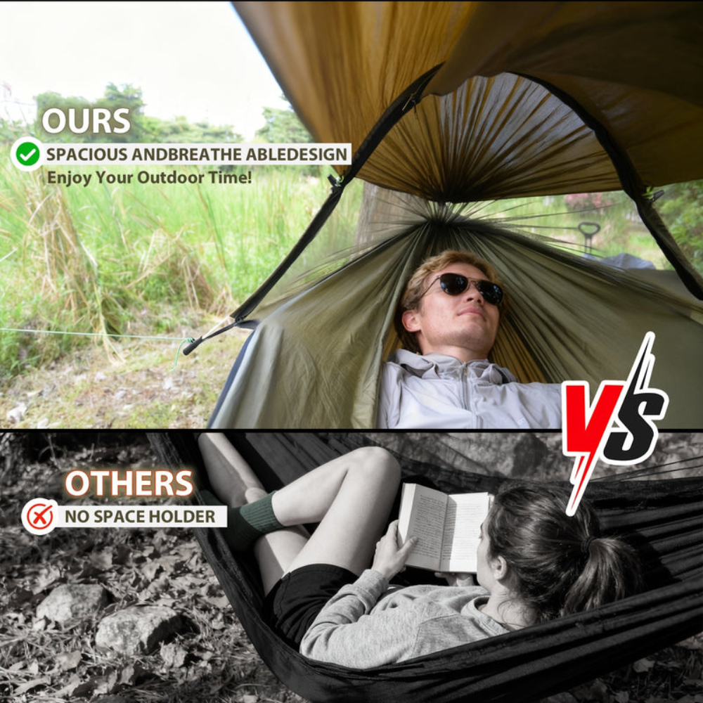 SKYREST – Camping Hammock with Mosquito Net and Sun Shelter