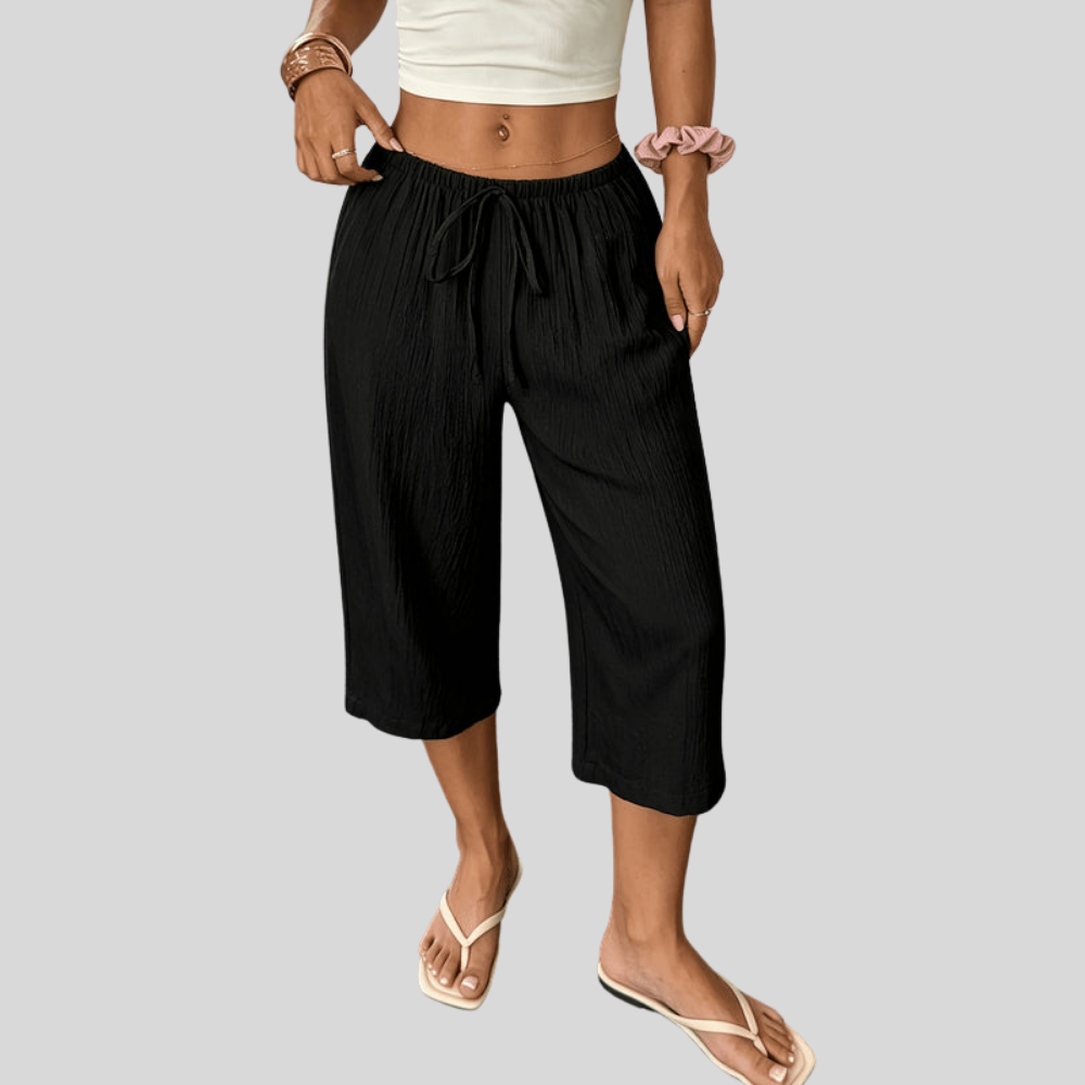Relaxed Capri Wide Pants