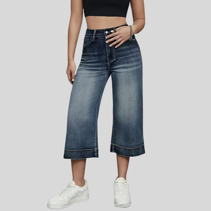 Denim Wide Capri Pants
