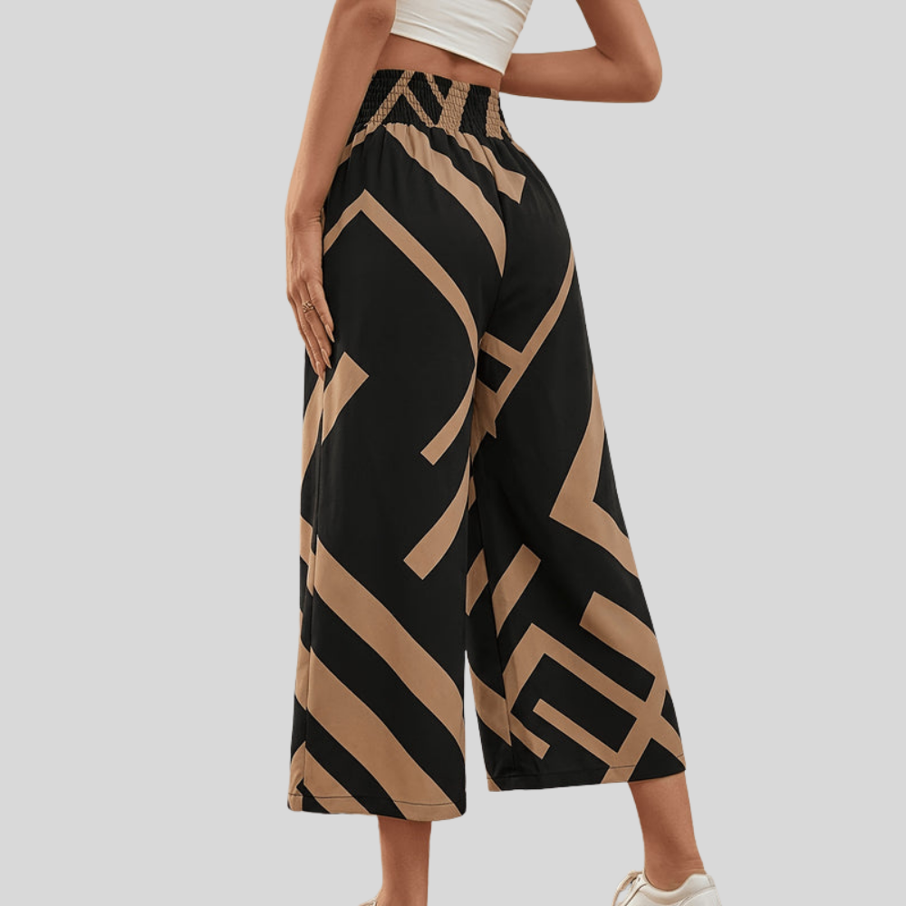 Polka Cropped Wide Pants