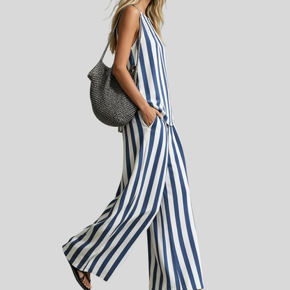 Striped Linen Pants Set
