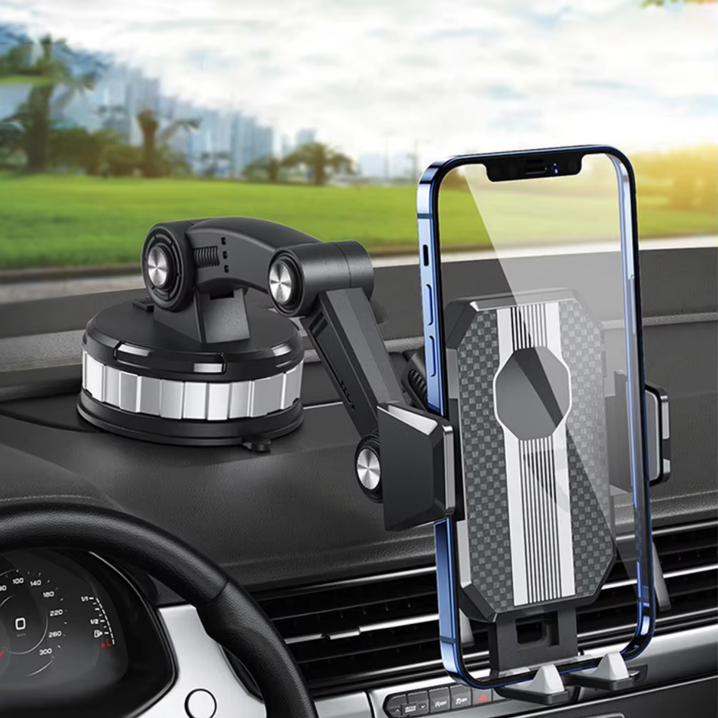 GRIPVAULT – Car Phone Mount with Strong Suction Hold