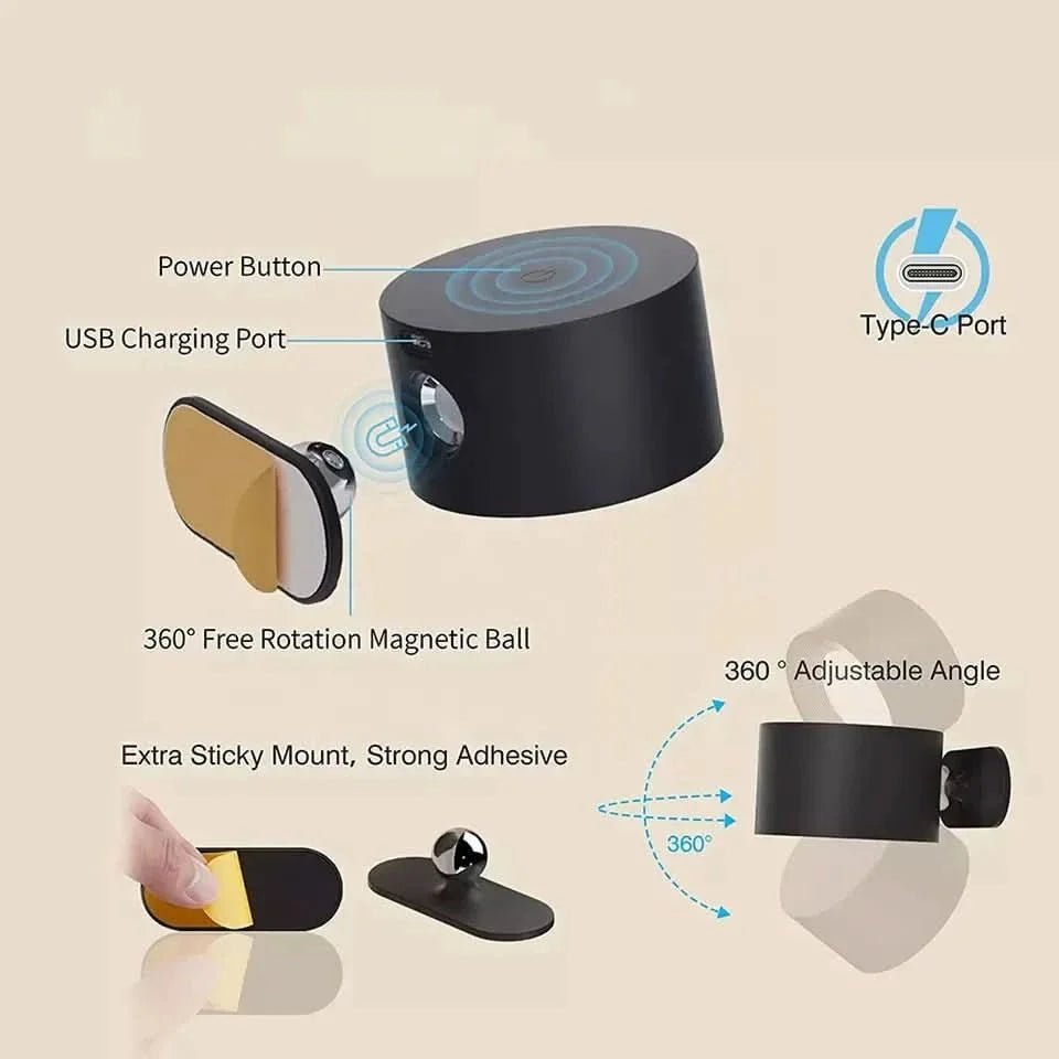 LUMIFLEX – Wireless 360° rotatable LED wall lamp