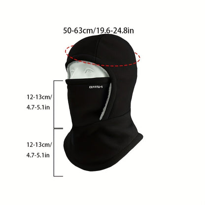 DEFATU·S 1pc Winter Warm One-Piece Hood, Scarf Face Mask Ear Protection, Thick Material, Style Fit Face, Windproof, Suitable for Winter Cycling, Running, Skiing, Fishing, Outdoor Sports And Work, Suitable for Men And Women, Without Battery