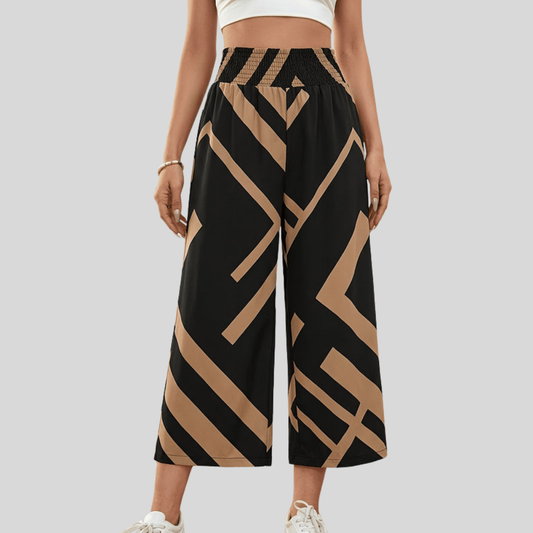 Polka Cropped Wide Pants