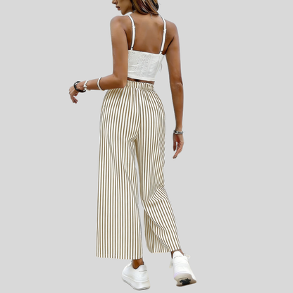 Printed Ankle Wide Pants