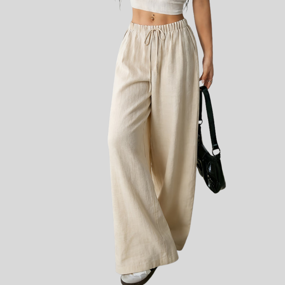 Drawstring Wide Leg Pants