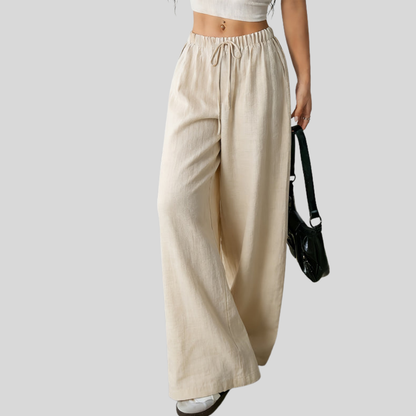 Drawstring Wide Leg Pants