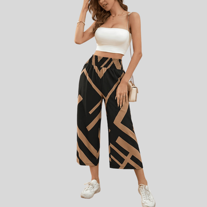 Polka Cropped Wide Pants