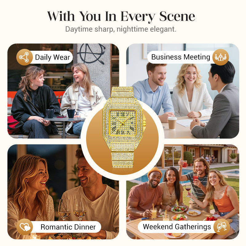 GLAMORA – Rhinestone Watch for Timeless Everyday Elegance