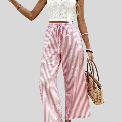 Printed Ankle Wide Pants