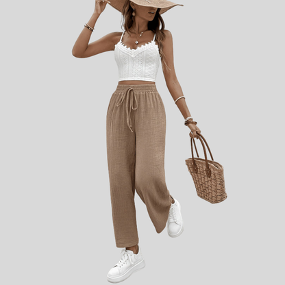 Elastic Cropped Summer Pants