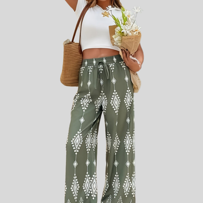 Geometric Print Wide Pants