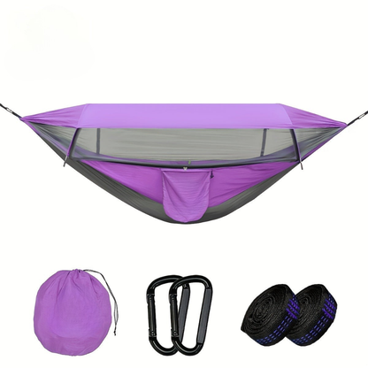 SKYREST – Camping Hammock with Mosquito Net and Sun Shelter