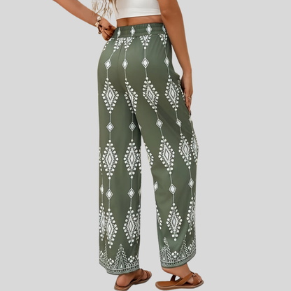 Geometric Print Wide Pants