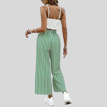 Printed Ankle Wide Pants