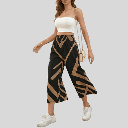 Polka Cropped Wide Pants