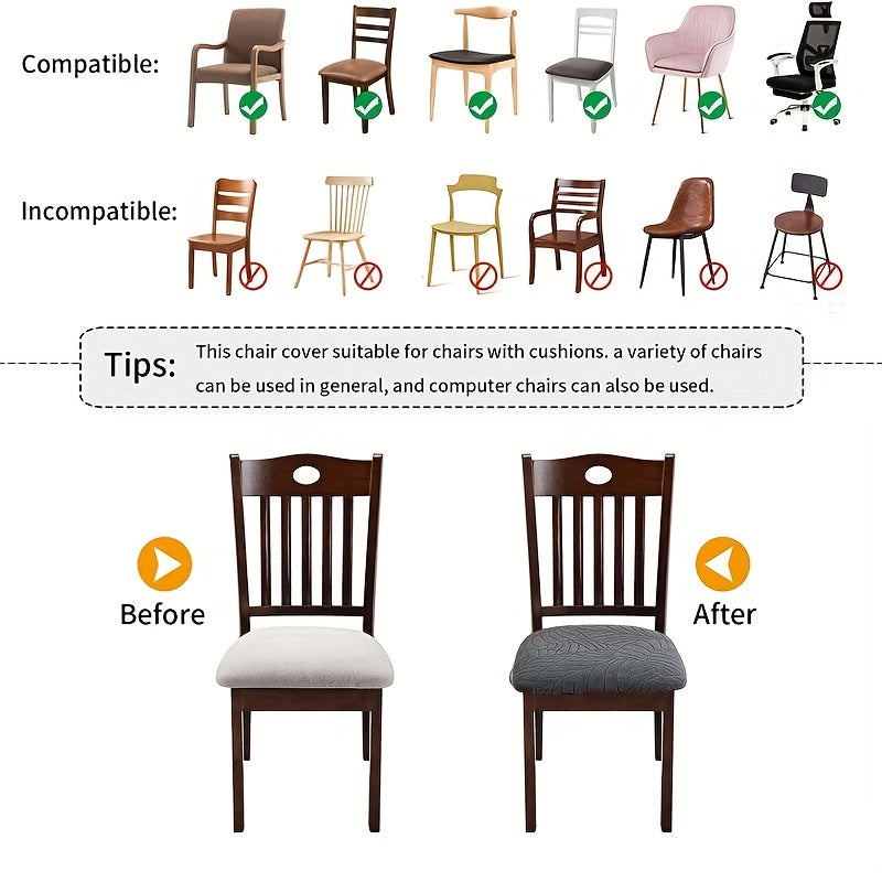 JACQUCOVER – Stretch Jacquard Chair Covers for Instant Dining Chair Renewal
