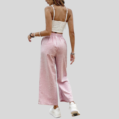 Printed Ankle Wide Pants