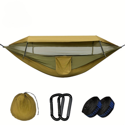 SKYREST – Camping Hammock with Mosquito Net and Sun Shelter