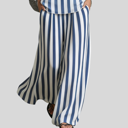 Striped Linen Pants Set