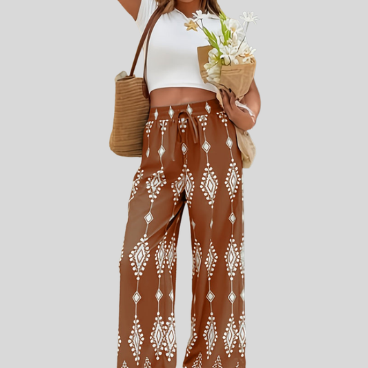 Geometric Print Wide Pants