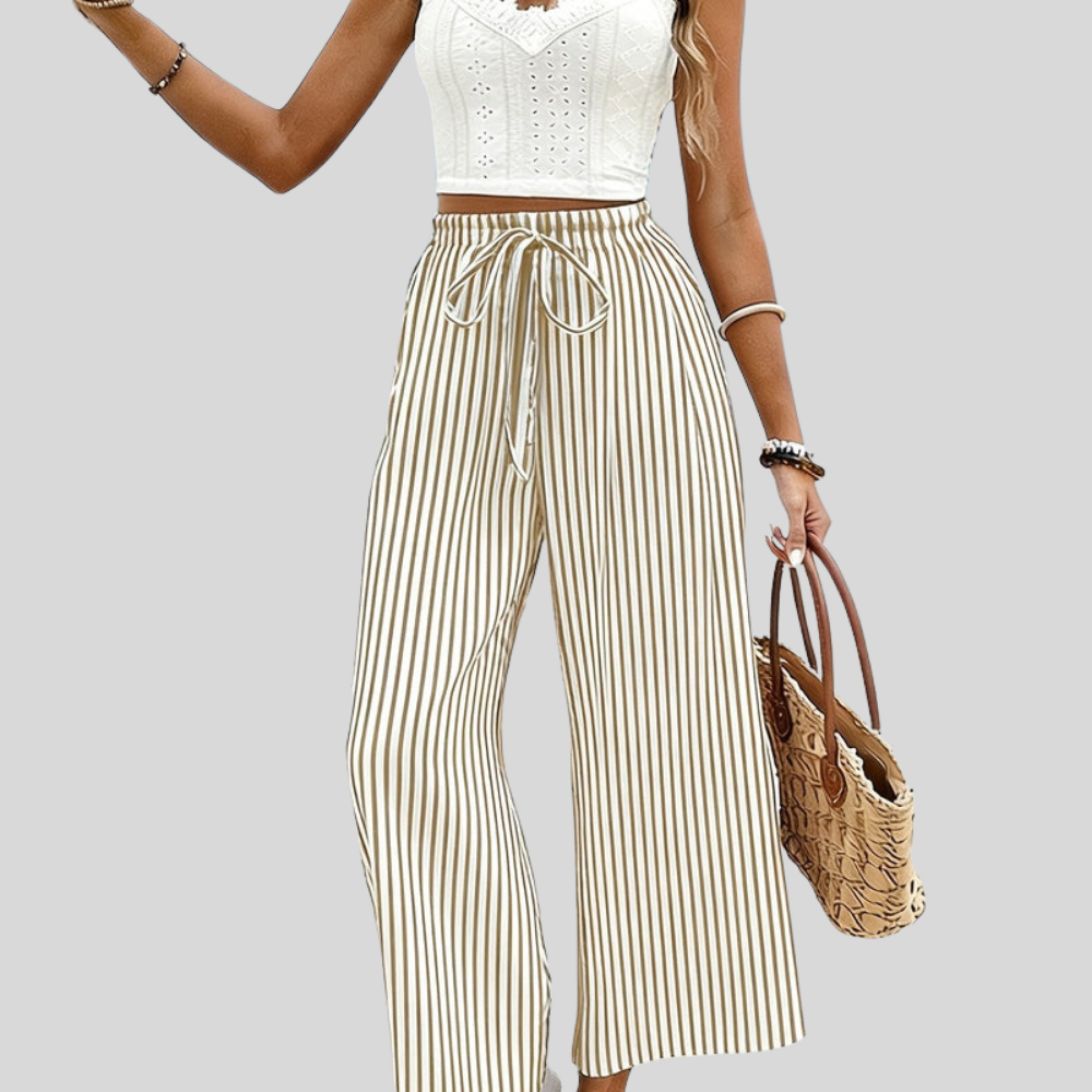 Printed Ankle Wide Pants