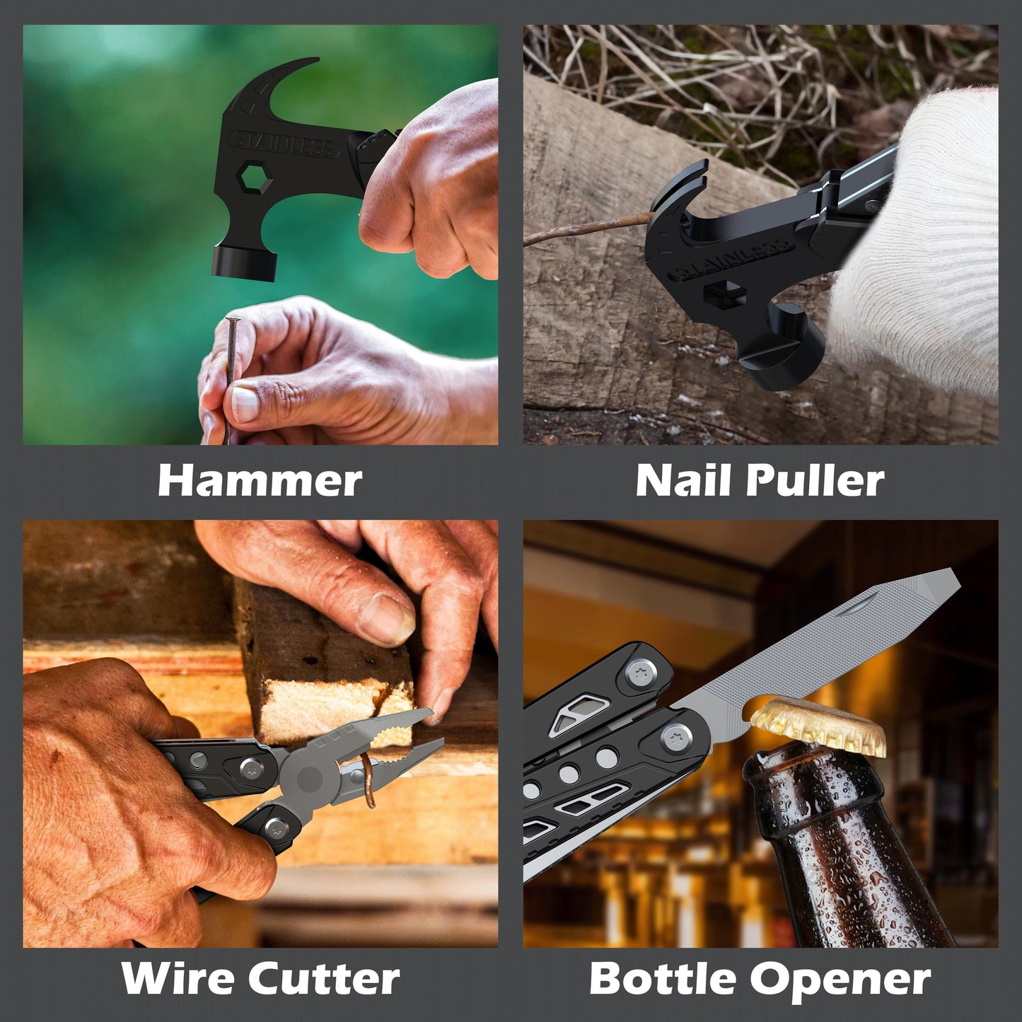 GRIPFORGE – 14 In 1 Hammer Multitool for Outdoor Use