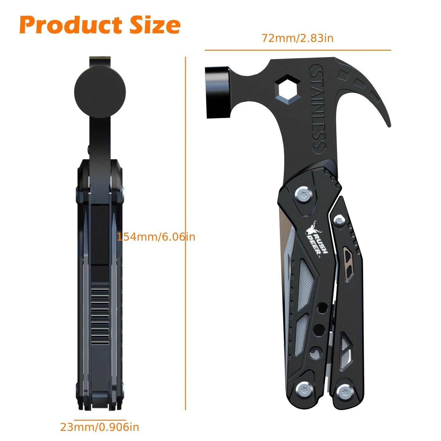 GRIPFORGE – 14 In 1 Hammer Multitool for Outdoor Use