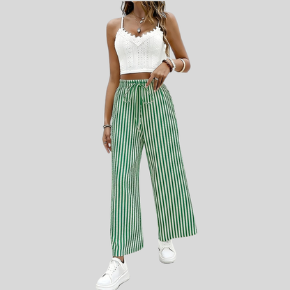 Printed Ankle Wide Pants