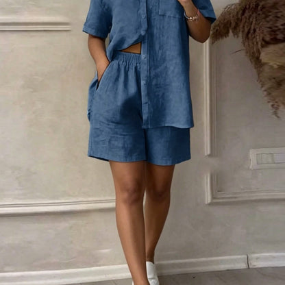 Cat Ear Directional Shirt Shorts Set