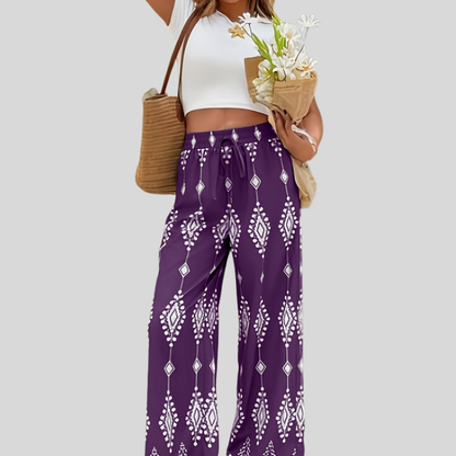 Geometric Print Wide Pants