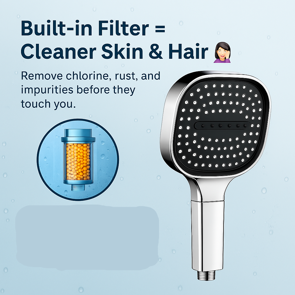 AQUAVITA - High-Pressure Filtered Shower Head with Turbo Boost & Rain Spray 3