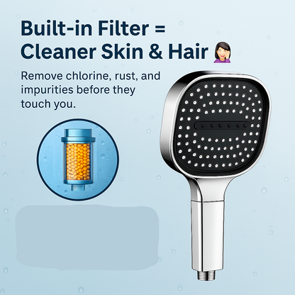 AQUAVITA - High-Pressure Filtered Shower Head with Turbo Boost & Rain Spray 3