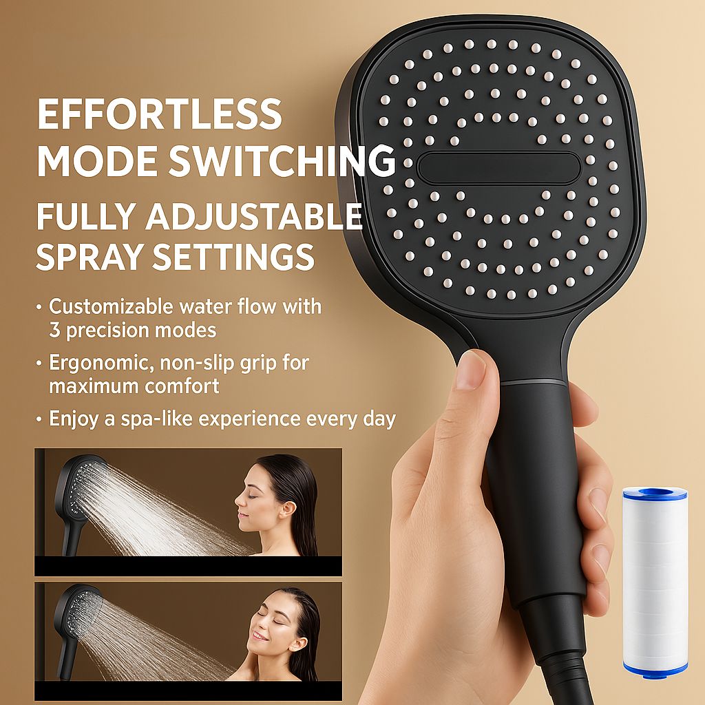 AQUAVITA - High-Pressure Filtered Shower Head with Turbo Boost & Rain Spray 5