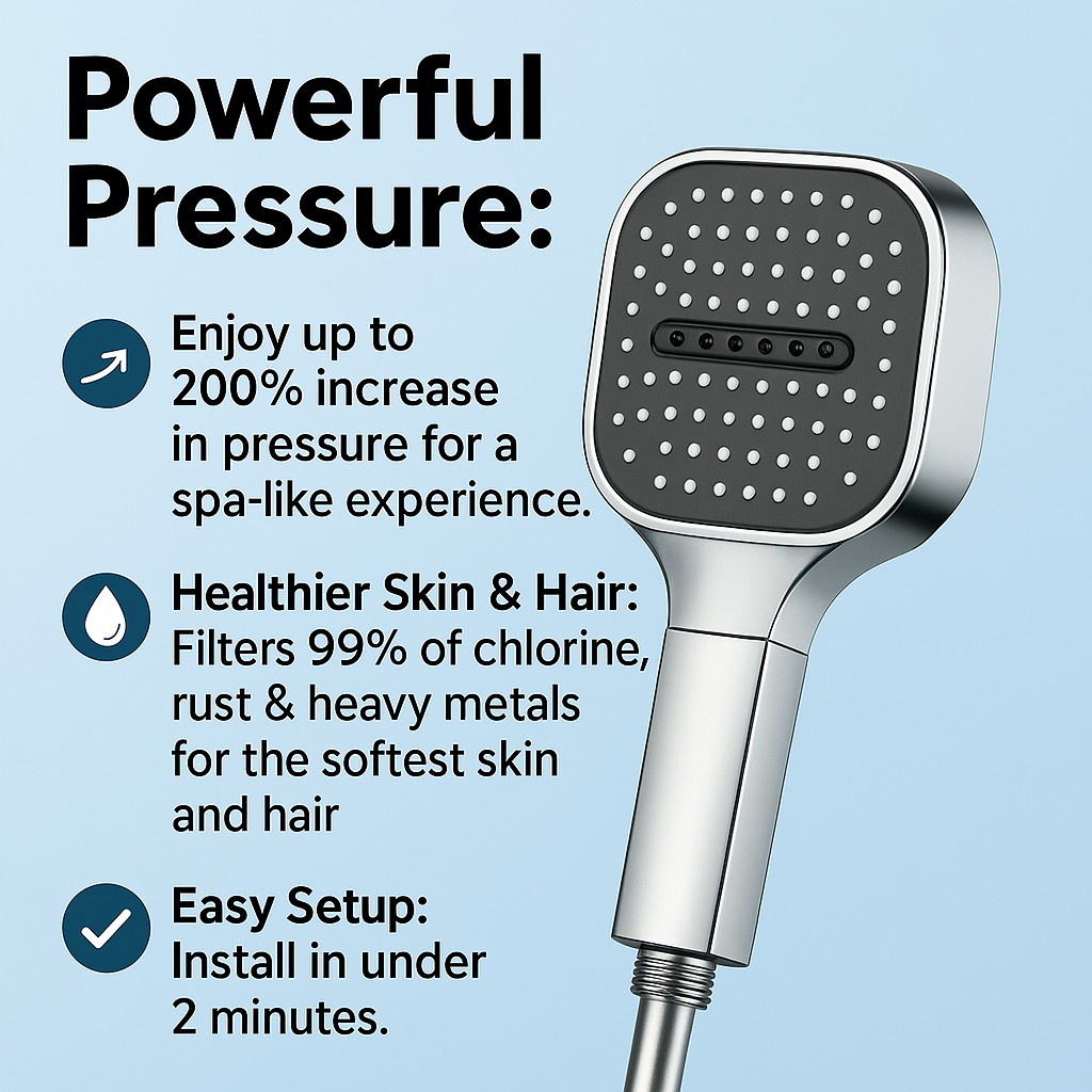 AQUAVITA - High-Pressure Filtered Shower Head with Turbo Boost & Rain Spray 6