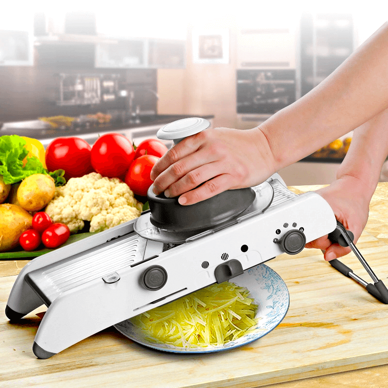 Adjustable Stainless Steel Mandoline Slicer - 18-in-1 Kitchen Cutter for Effortless Slicing and Dicing 0
