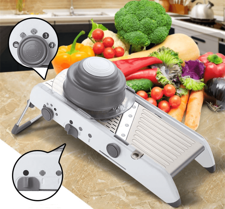 Adjustable Stainless Steel Mandoline Slicer - 18-in-1 Kitchen Cutter for Effortless Slicing and Dicing 2