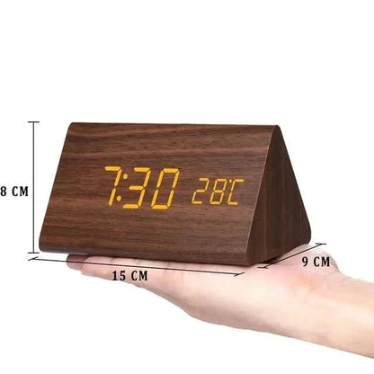 WOODTICK – Digital LED Alarm Clock with Natural Wood Design