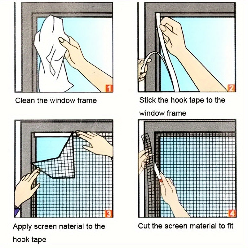 BUGMESH - Self-Adhesive Mosquito Window Screen for Easy Installation 5
