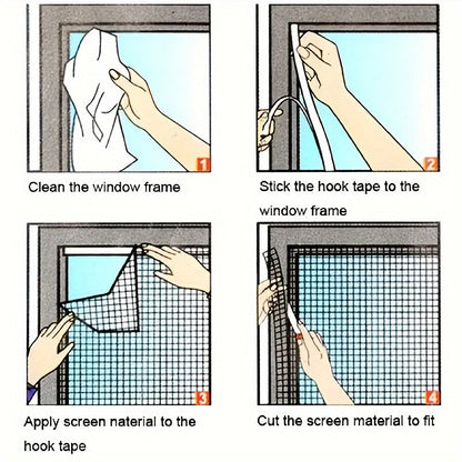 BUGMESH - Self-Adhesive Mosquito Window Screen for Easy Installation 5