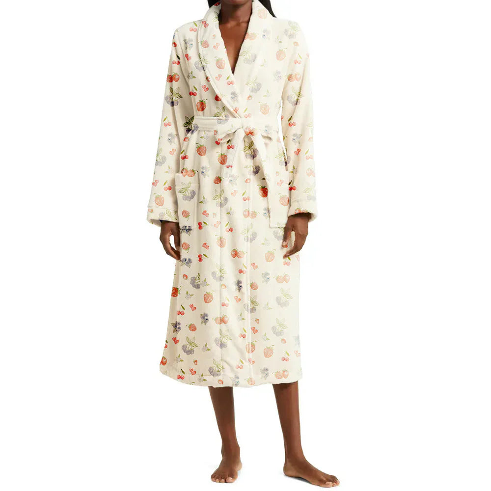 FLORALUXE – Floral Shawl Collar Bathrobe