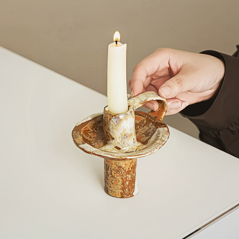 Ceramika Retro - Handcrafted Ceramic Candlestick for Cozy Ambiance & Warm Decor 2