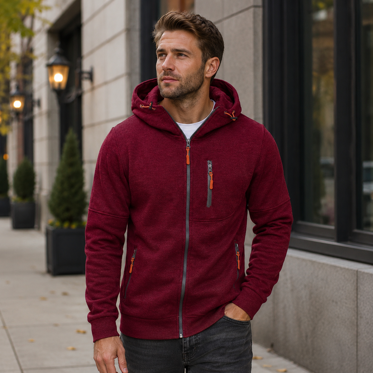 COZYTREK – Full-Zip Hoodie for Everyday Comfort and Active Wear