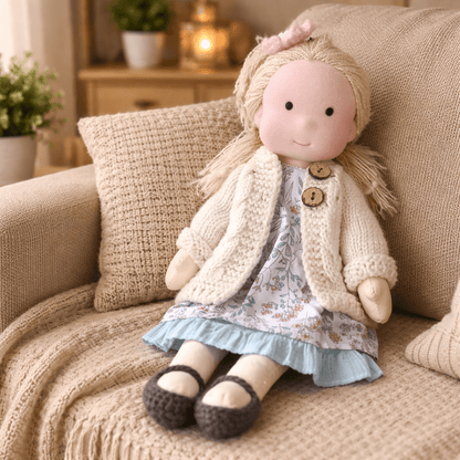 BELLAWOOD – Handmade Waldorf-Inspired Cotton Doll for Creative Play