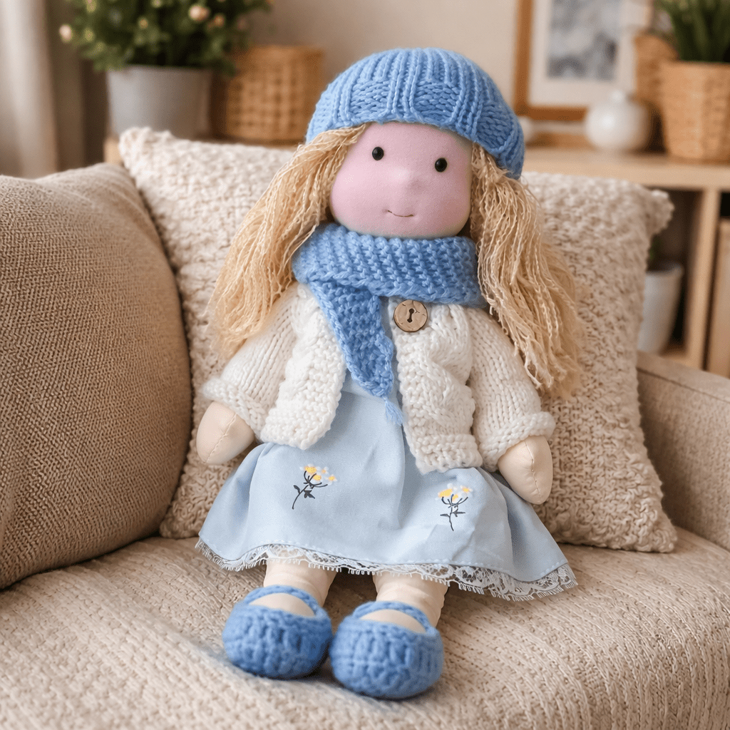 BELLAWOOD – Handmade Waldorf-Inspired Cotton Doll for Creative Play