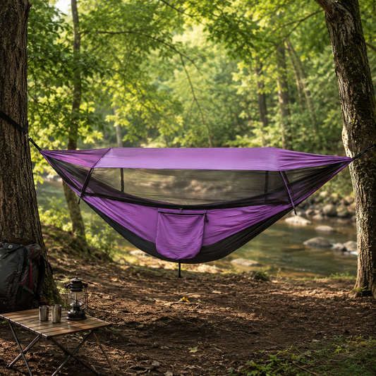 SKYREST – Camping Hammock with Mosquito Net and Sun Shelter
